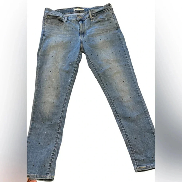 Levi’s 711 Skinny Studded Ankle Jeans - Picture 2 of 10